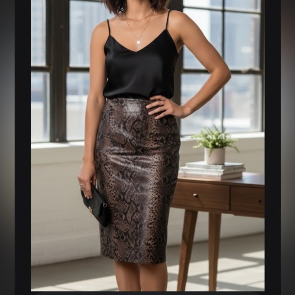 Blank NYC Snake Print Midi Skirt